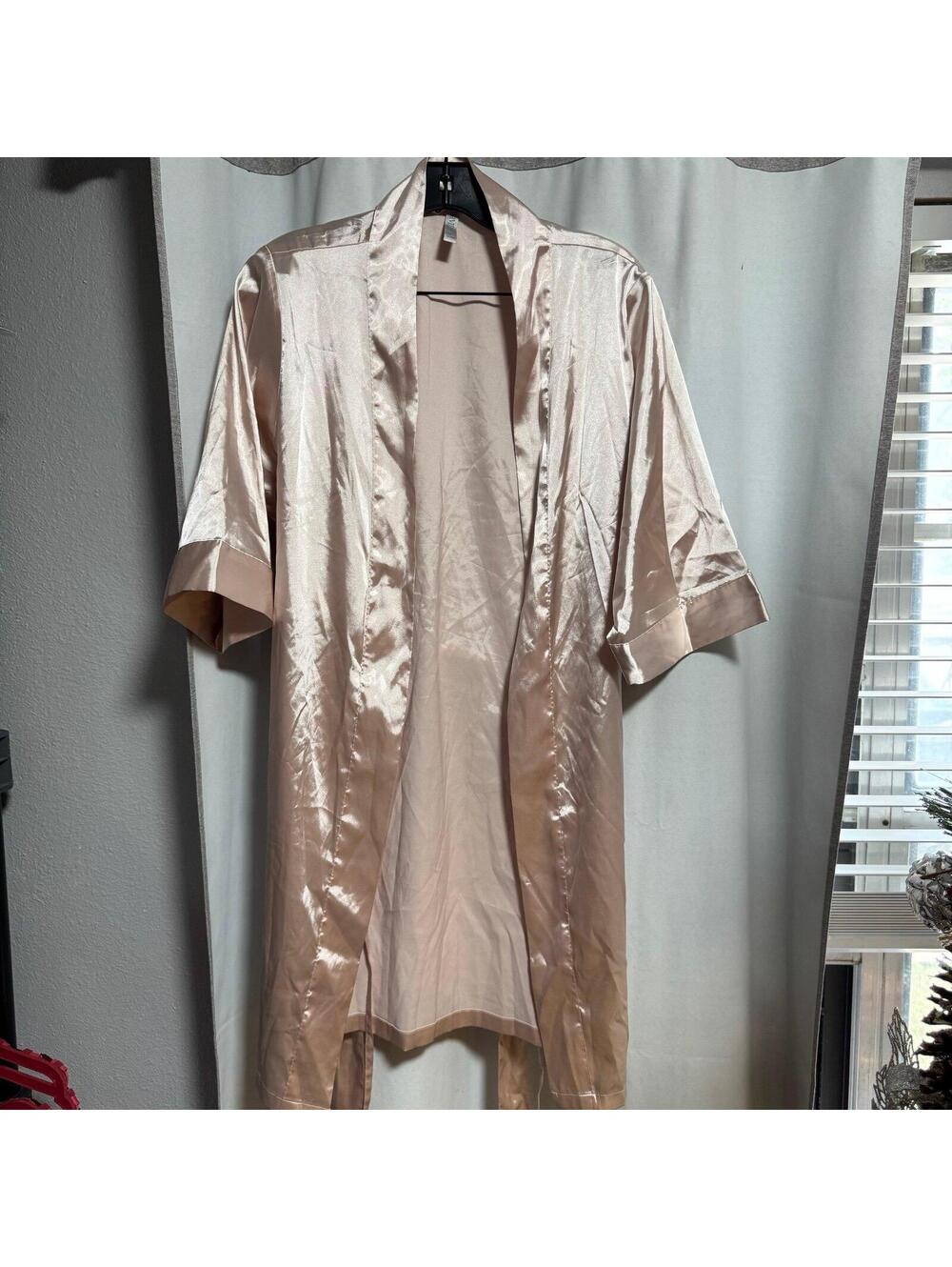 Wrap Tie Satin Robe STYLE# FBSATROBE blush